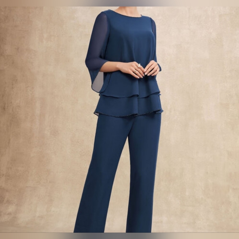 Plus Size  Chiffon Mother Of The Bride/Groom pant suit